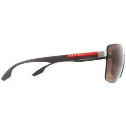 Prada Sport Sunglasses PS60US DG1724 Gunmetal Rubber Brown Gradient Po