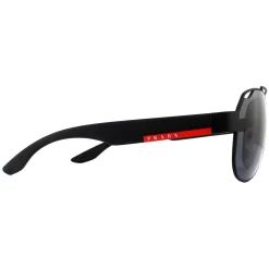 Prada Sport Sunglasses PS57US DG05Z1 Black Rubber Grey Polarized
