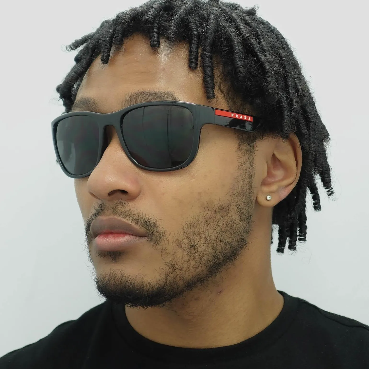 Prada Sport Sunglasses PS01US 1AB5Z1 Black Grey Polarized