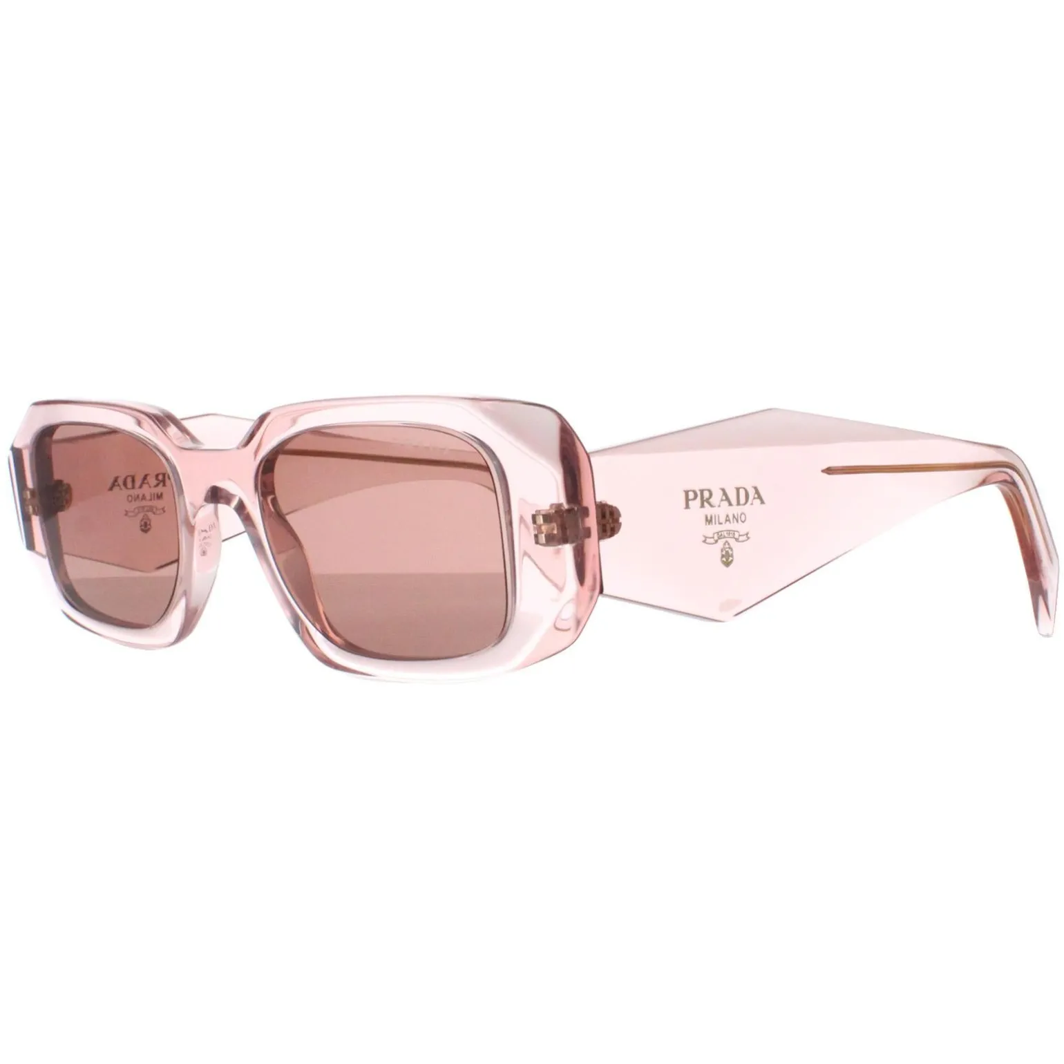Prada Sunglasses PR17WS 19Q10D Transparent Peach Light Brown