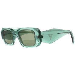 Prada Sunglasses PR17WS 11R10E Transparent Sage Green Mirror Internal