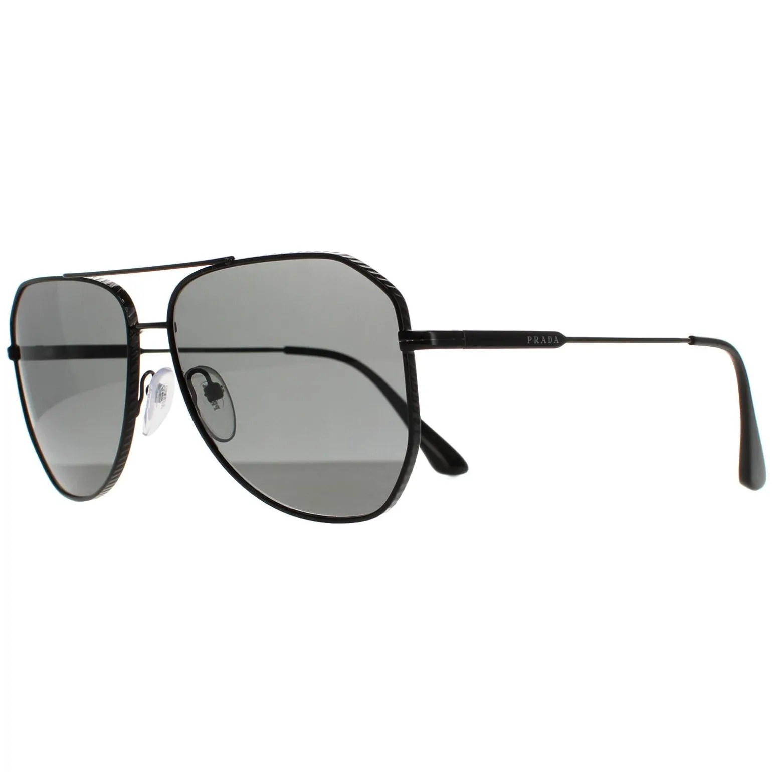 Prada Sunglasses PR63XS 1AB08G Black Grey Polarized