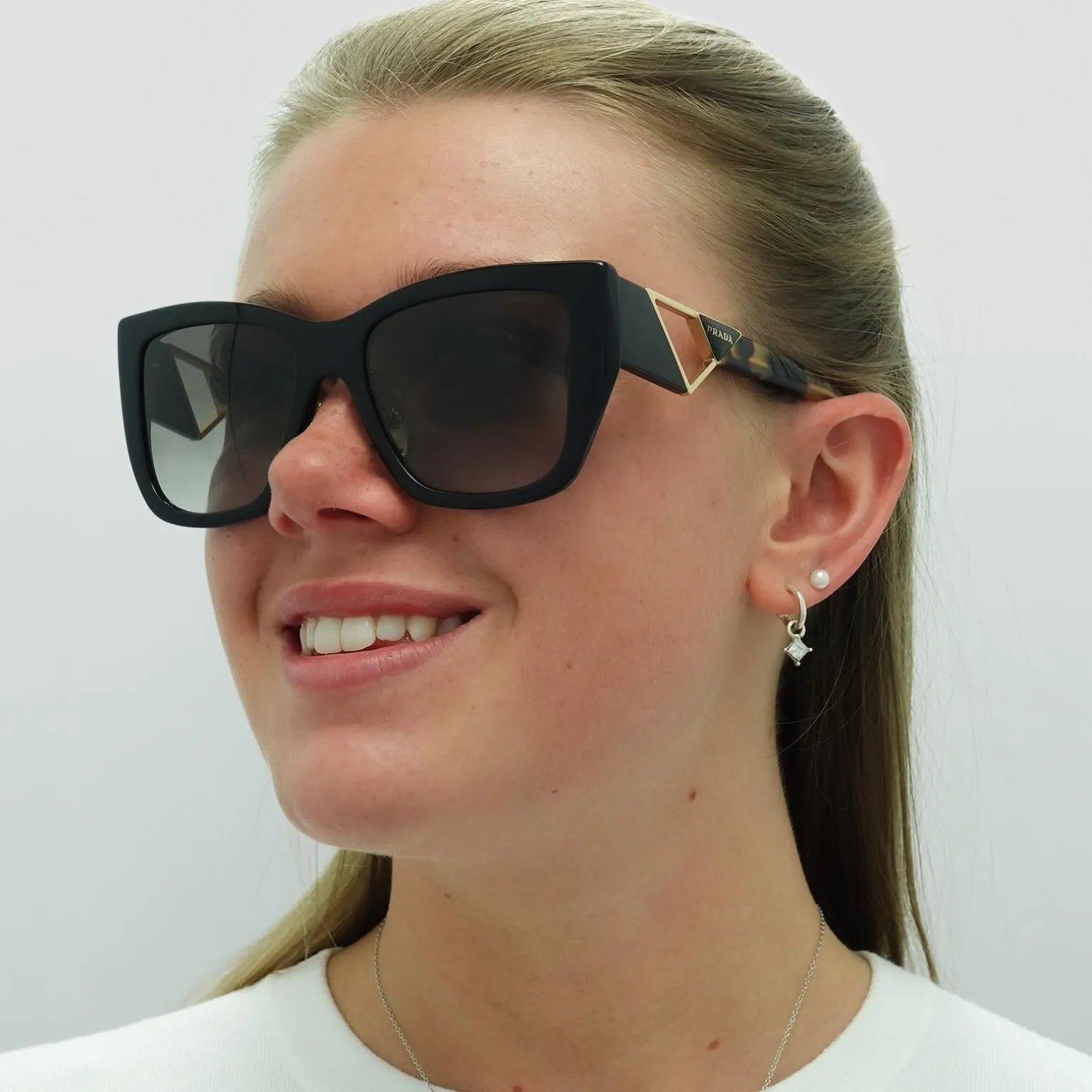 Prada Sunglasses PR21YS 1AB0A7 Black and Tortoise Grey Gradient