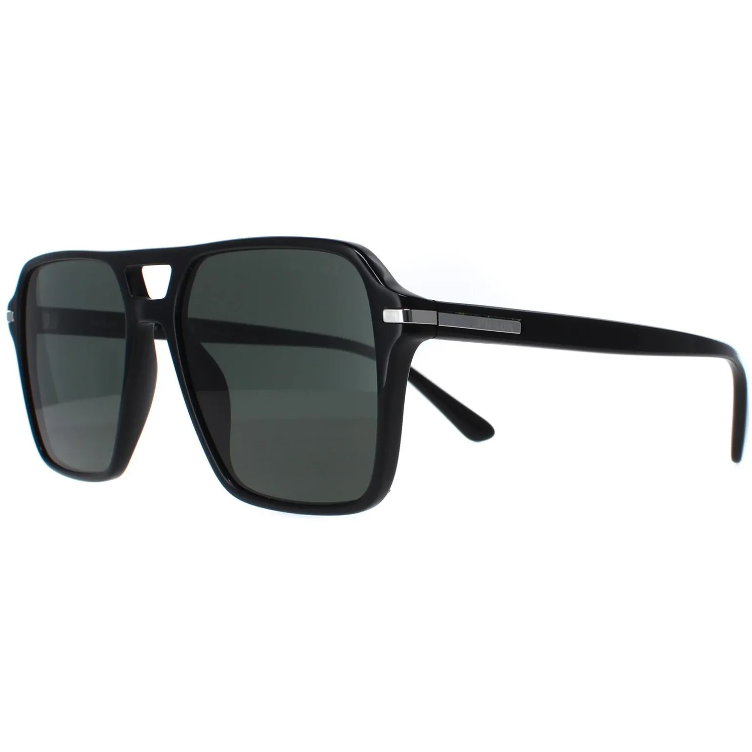 Prada Sunglasses PR20YS 1AB03R Black Green Polarized