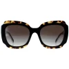 Prada Sunglasses PR16YS 01M0A7 Black and Medium Tortoise Light Grey Gr