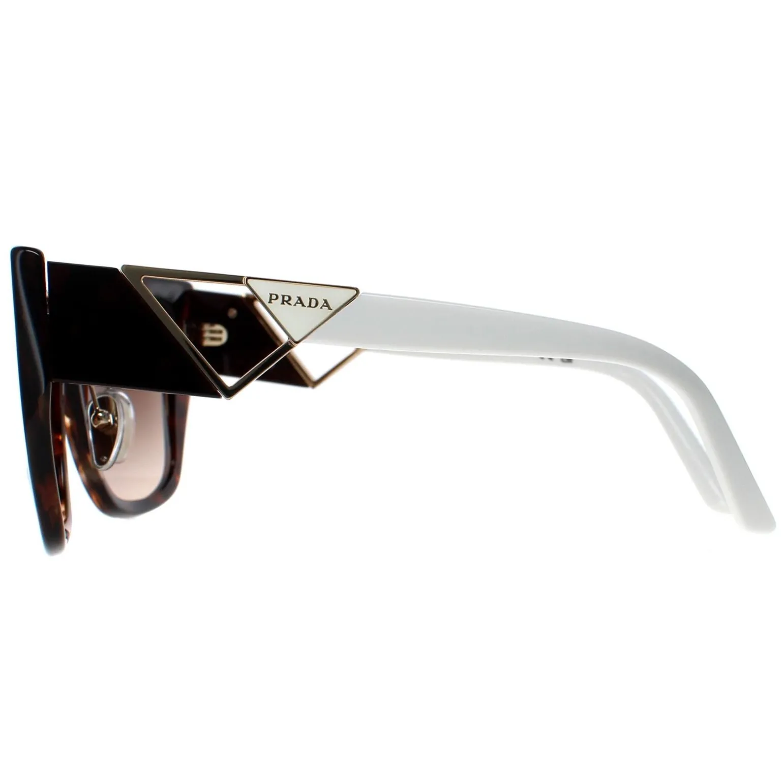 Prada Sunglasses PR21YS 07R6S1 Caramel Tortoise and White Brown Gradie