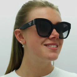Prada Sunglasses PR17ZS 1AB09S Black Grey Gradient