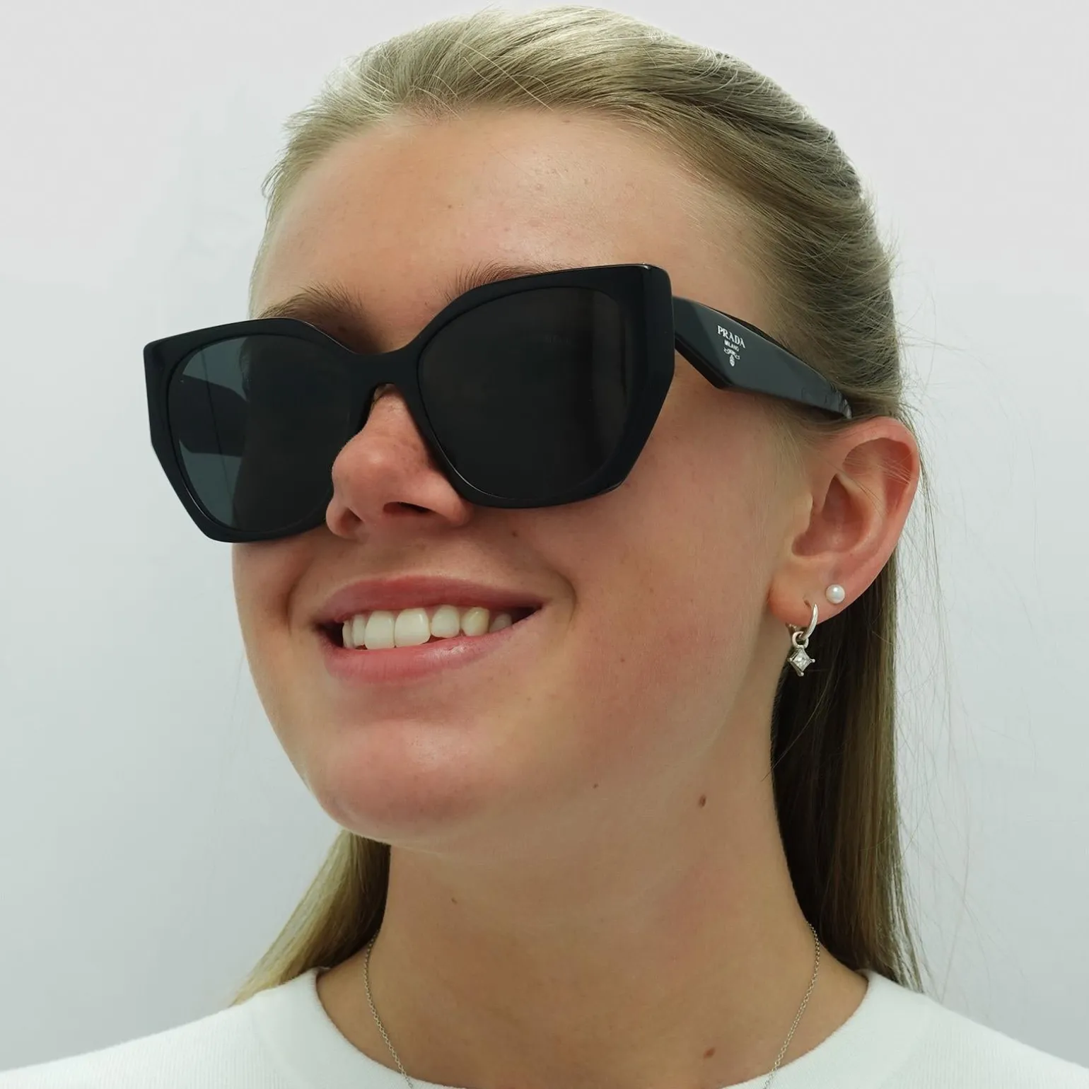 Prada Sunglasses PR19ZS 1AB5S0 Black Dark Grey
