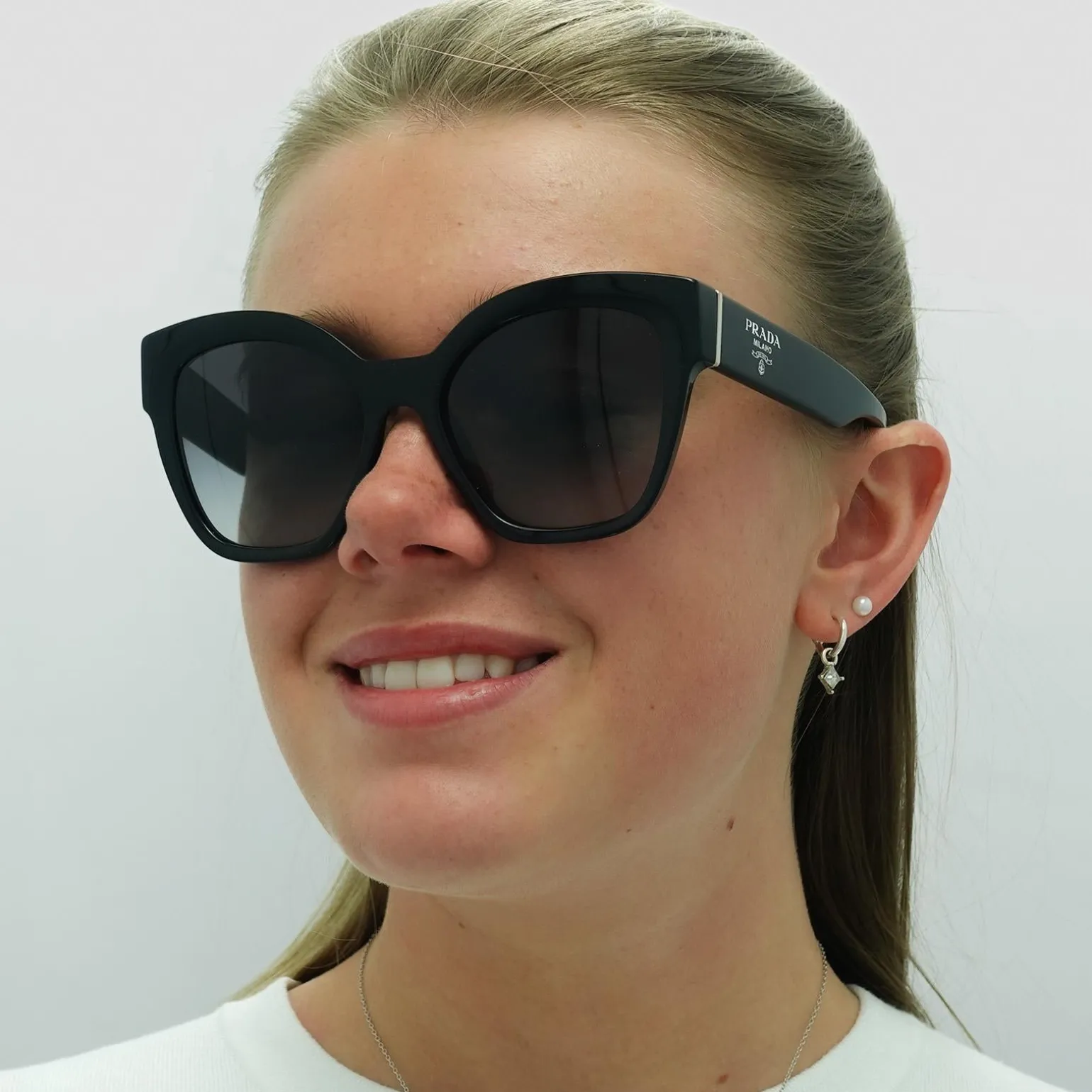 Prada Sunglasses PR17ZS 1AB09S Black Grey Gradient