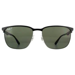 Ray-Ban Sunglasses 3569 90049A Black Silver Green Polarized