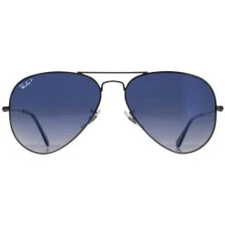 Ray-Ban Sunglasses Aviator 3025 Gunmetal Polarized Blue Gradient Grey