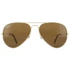 Ray-Ban Sunglasses Aviator 3025 Gold Brown Polarized 001/57