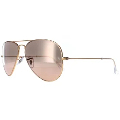 Ray-Ban Sunglasses Aviator 3025 Gold Brown-Pink Silver Mirror 001/3E 5