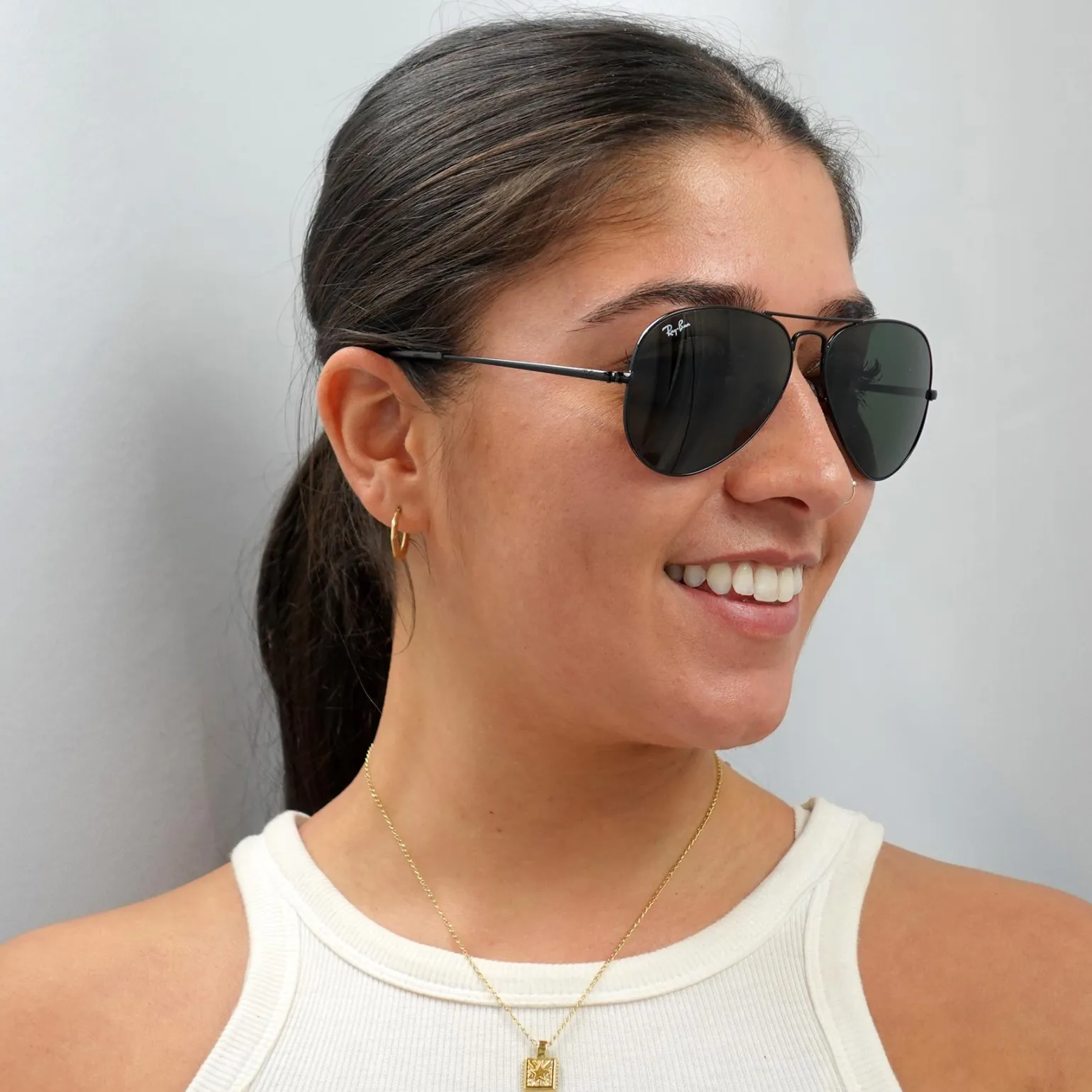 Ray-Ban Sunglasses Aviator Metal II RB3689 914831 Black Green