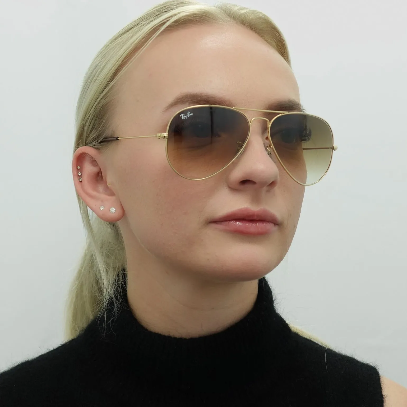 Ray-Ban Sunglasses Aviator RB3025 001/51 Gold Brown Gradient 55mm Smal