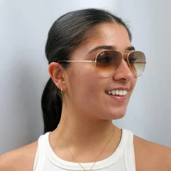 Ray-Ban Sunglasses Aviator Metal II RB3689 914751 Gold Brown Gradient