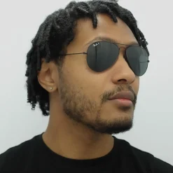 Ray-Ban Sunglasses Aviator 3025 002/48 Polished Black Black Polarized