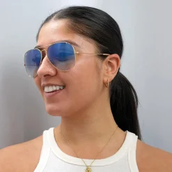 Ray-Ban Sunglasses Aviator 3025 Gold Gradient Light Blue 001/3F