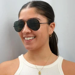 Ray-Ban Sunglasses Aviator Metal II RB3689 914831 Black Green