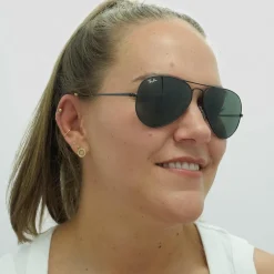 Ray-Ban Sunglasses Aviator Metal II RB3689 914831 Black Green