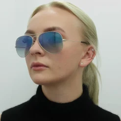 Ray-Ban Sunglasses Aviator 3025 003/3F Silver Light Blue Gradient 58mm