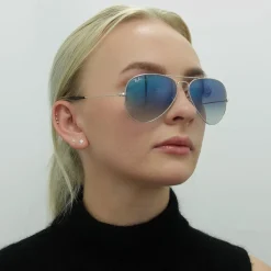 Ray-Ban Sunglasses Aviator 3025 003/3F Silver Light Blue Gradient 58mm