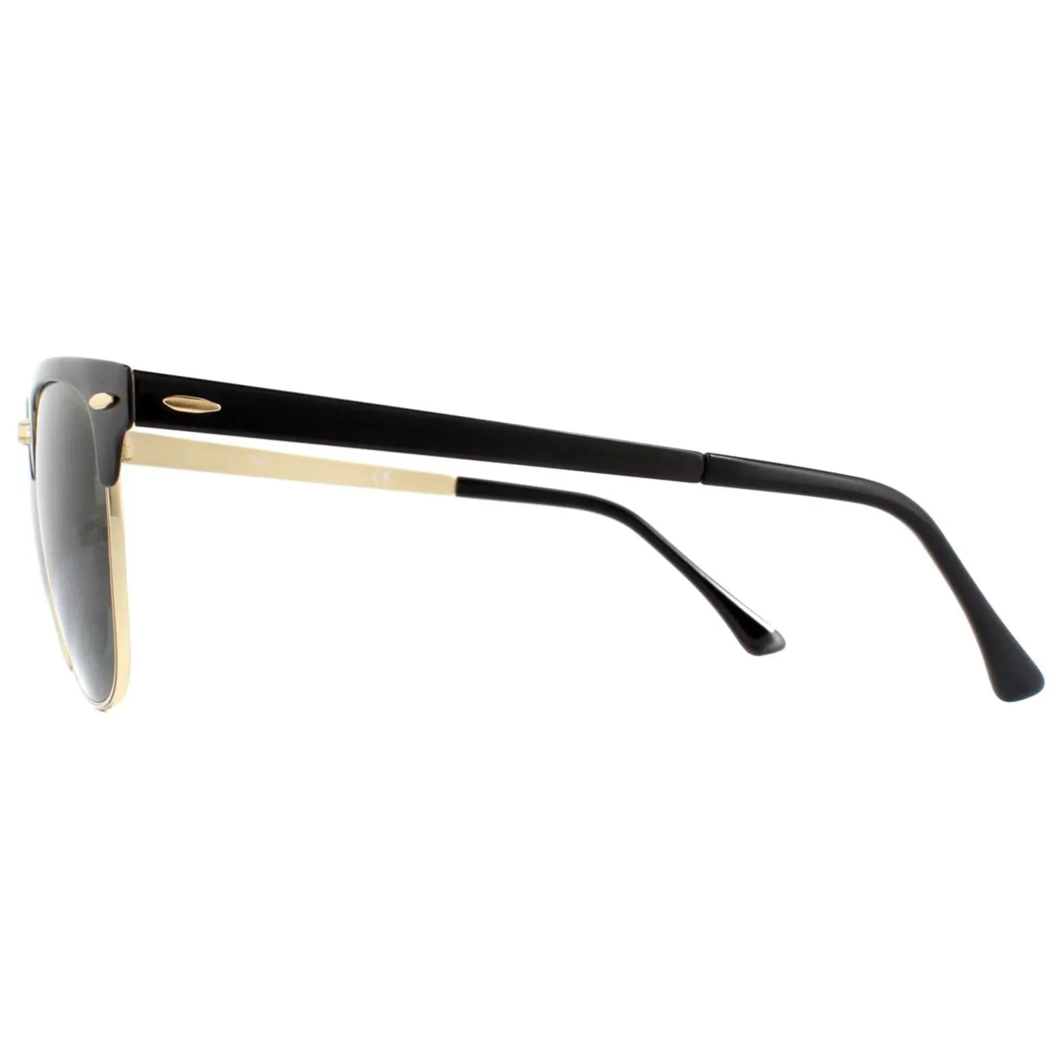 Ray-Ban Sunglasses Clubmaster Metal RB3716 187 Gold Top On Black Green