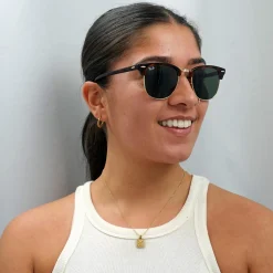 Ray-Ban Sunglasses Clubmaster 3016 W0366 Havana Green G-15 Large 51mm
