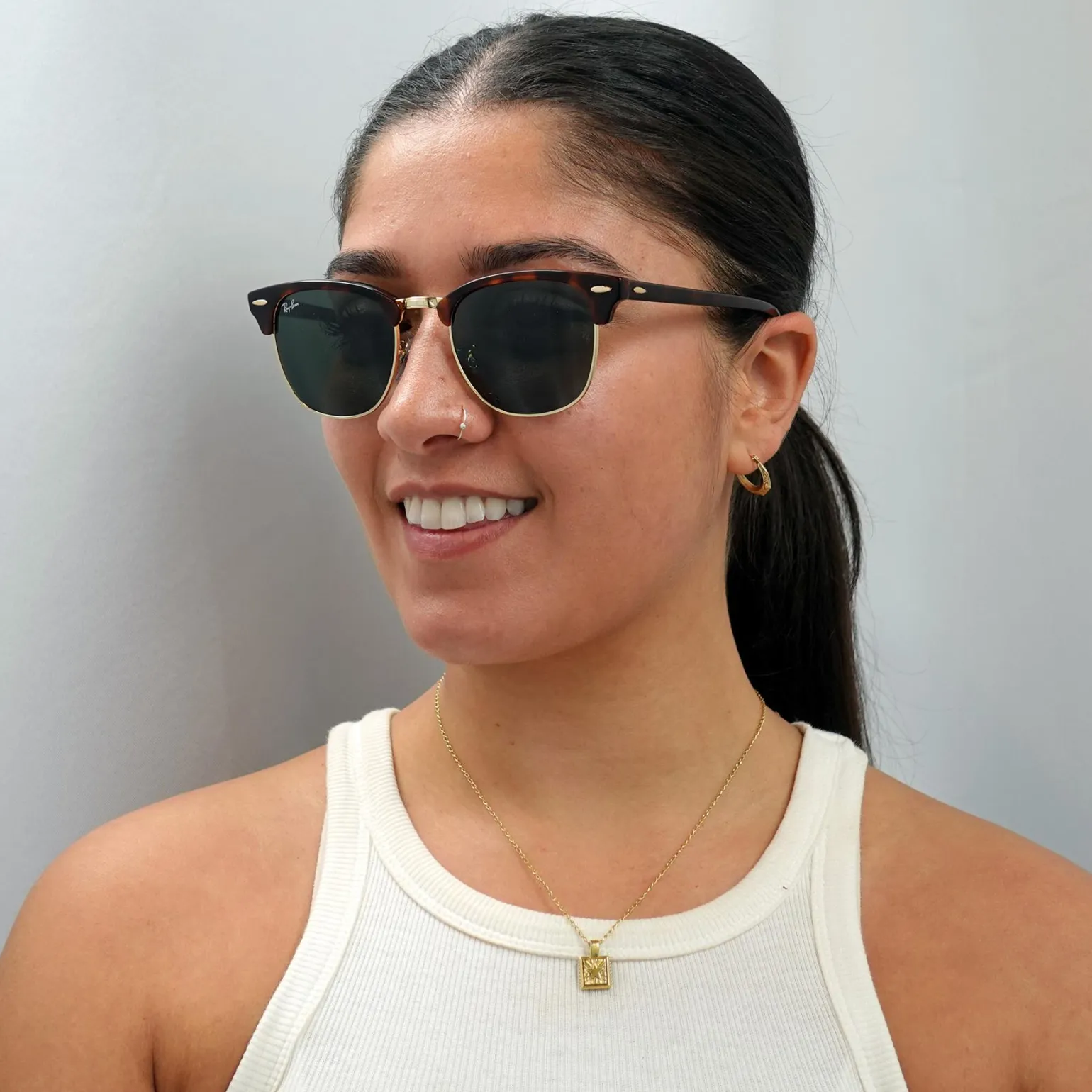 Ray-Ban Sunglasses Clubmaster 3016 W0366 Havana Green G-15 Large 51mm