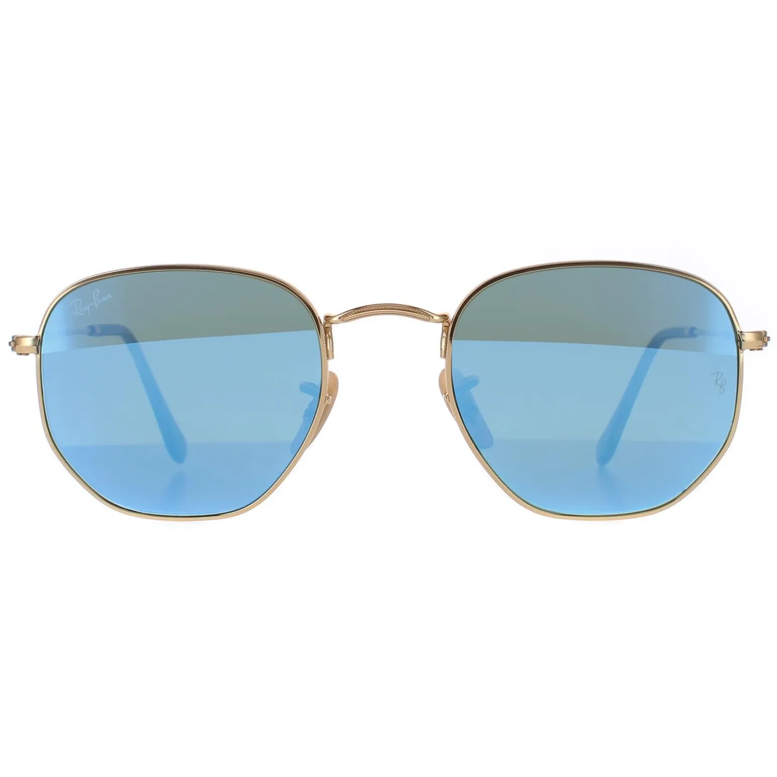 Ray-Ban Sunglasses Hexagonal 3548N 001/9O Gold Light Blue Gradient Mir