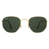 Ray-Ban Sunglasses Hexagonal 3548N 001 Gold Green G-15