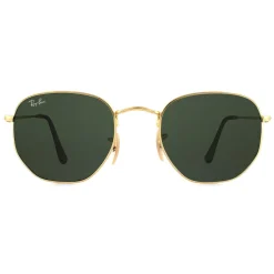 Ray-Ban Sunglasses Hexagonal 3548N 001 Gold Green G-15
