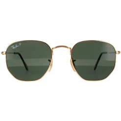 Ray-Ban Sunglasses Hexagonal RB3548N 001/58 Gold G-15 Green Polarized