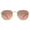 Ray-Ban Sunglasses Hexagonal RB3548N 912443 Polished Gold Brown Gradie