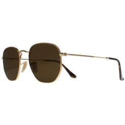 Ray-Ban Sunglasses Hexagonal 3548N 001/57 Gold Brown Polarized 51mm