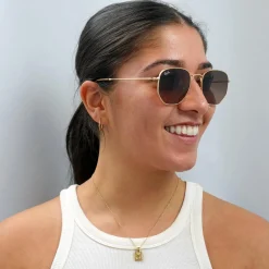 Ray-Ban Sunglasses Hexagonal RB3548N 912443 Polished Gold Brown Gradie