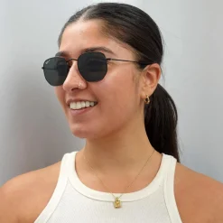 Ray-Ban Sunglasses Hexagonal RB3548N 002/58 Polished Black Green Polar