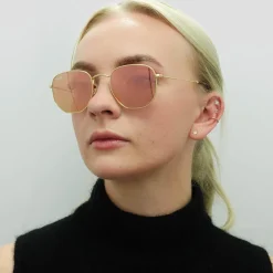 Ray-Ban Sunglasses Hexagonal 3548N 001/Z2 Gold Copper Flash Mirror