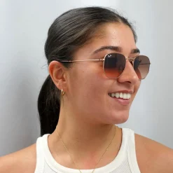 Ray-Ban Sunglasses Hexagonal RB3548N 9069A5 Polished Bronze Copper Bro