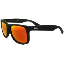 Ray-Ban Sunglasses Justin 4165 622/6Q Rubber Black Red Mirror