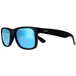 Ray-Ban Sunglasses Justin 4165 622/55 Rubber Black Blue Mirror