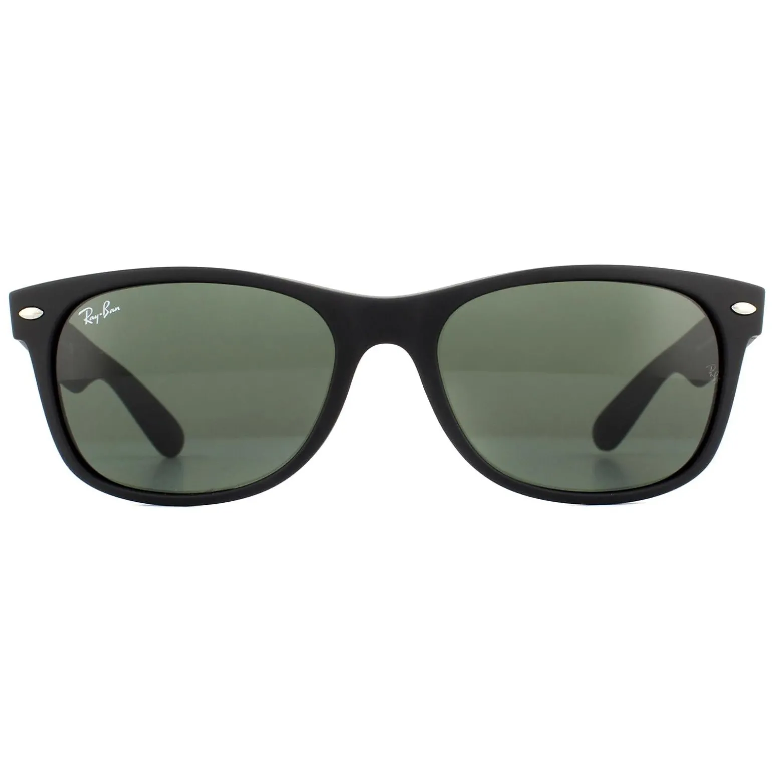 Ray-Ban Sunglasses New Wayfarer 2132 622 Black Rubber Green Medium 55m