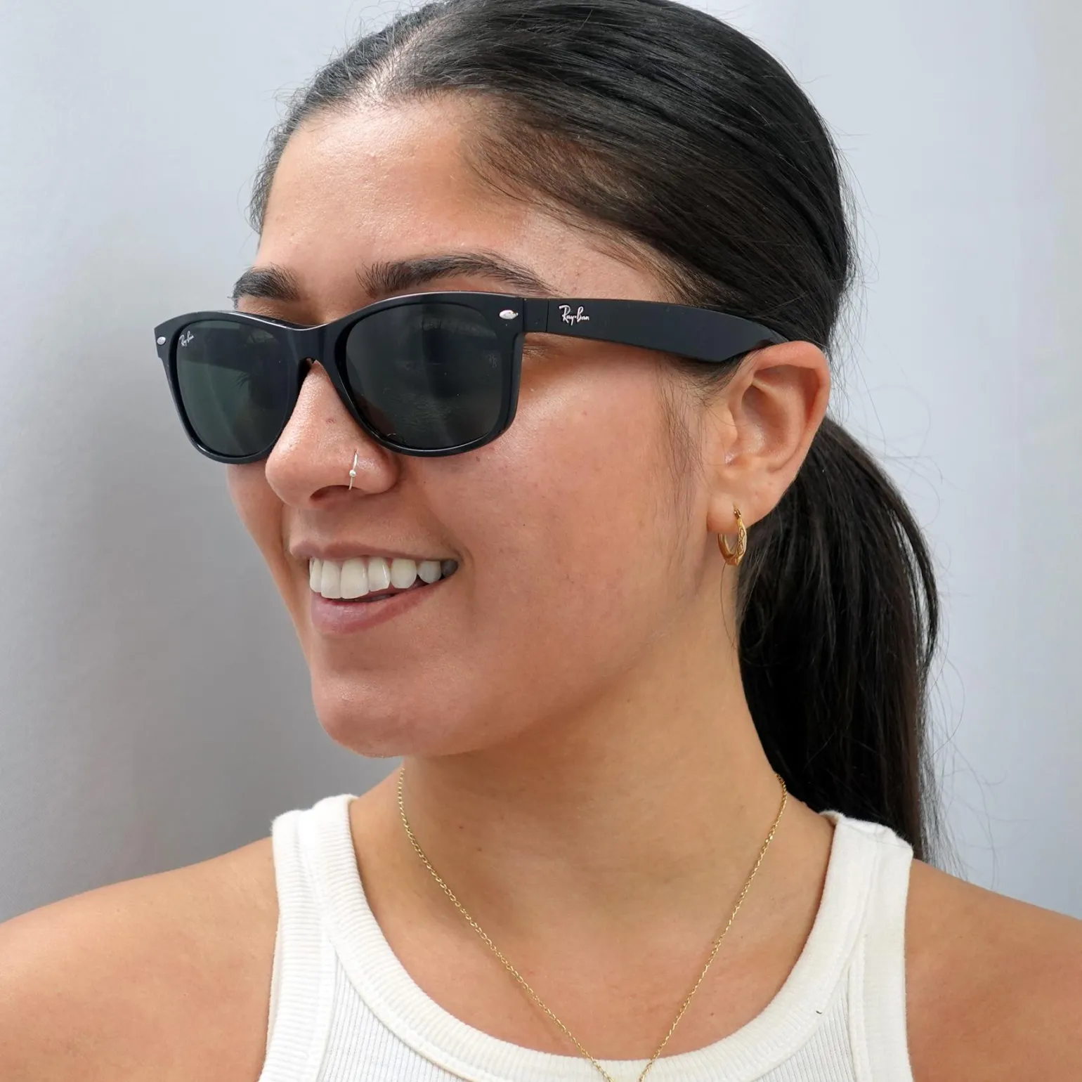 Ray-Ban Sunglasses New Wayfarer 2132 901L Black Green G-15 55mm
