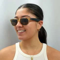 Ray-Ban Sunglasses New Wayfarer 2132 945/57 Honey Crystal Brown Polari