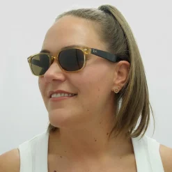 Ray-Ban Sunglasses New Wayfarer 2132 945/57 Honey Crystal Brown Polari