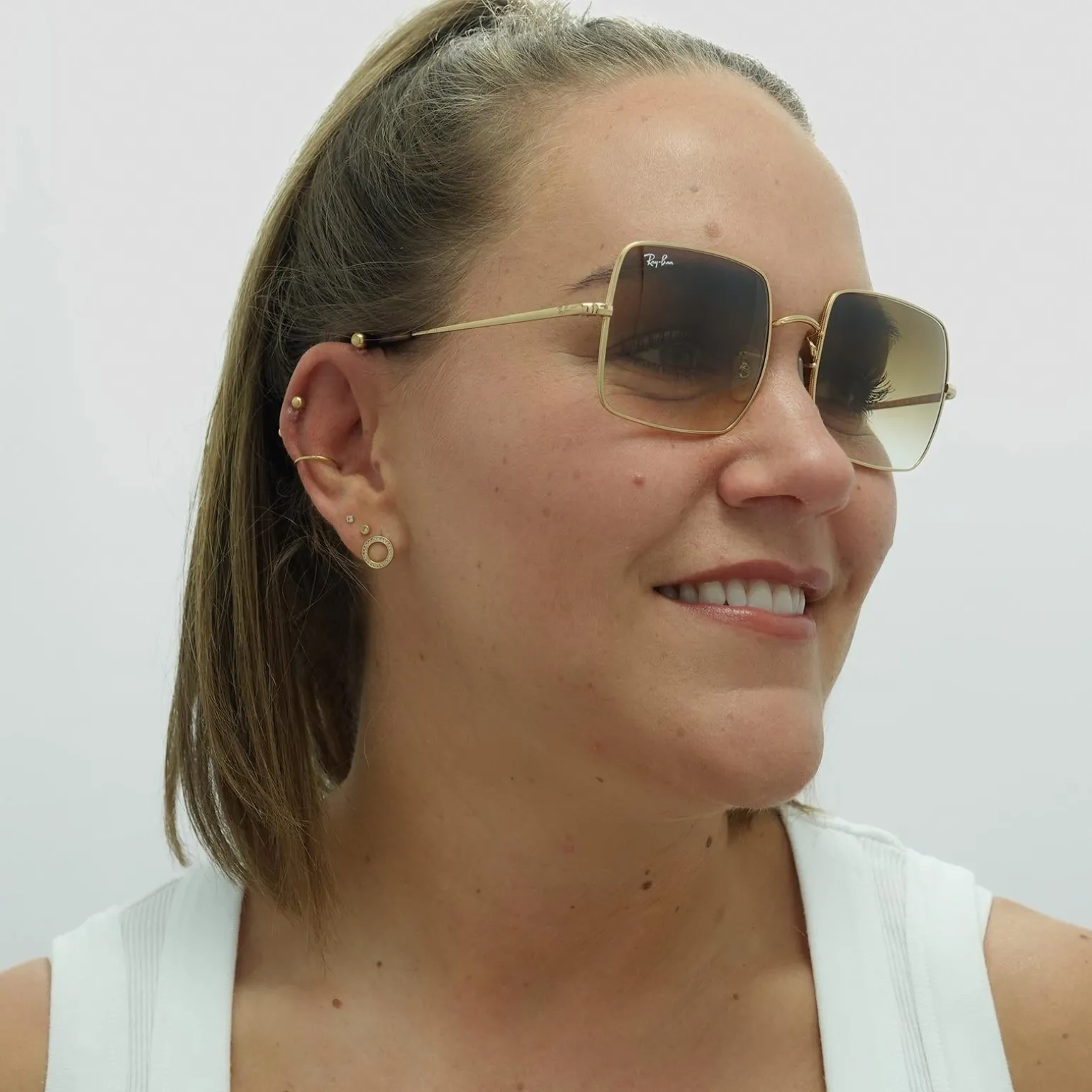 Ray-Ban Sunglasses RB1971 914751 Gold Light Brown Gradient