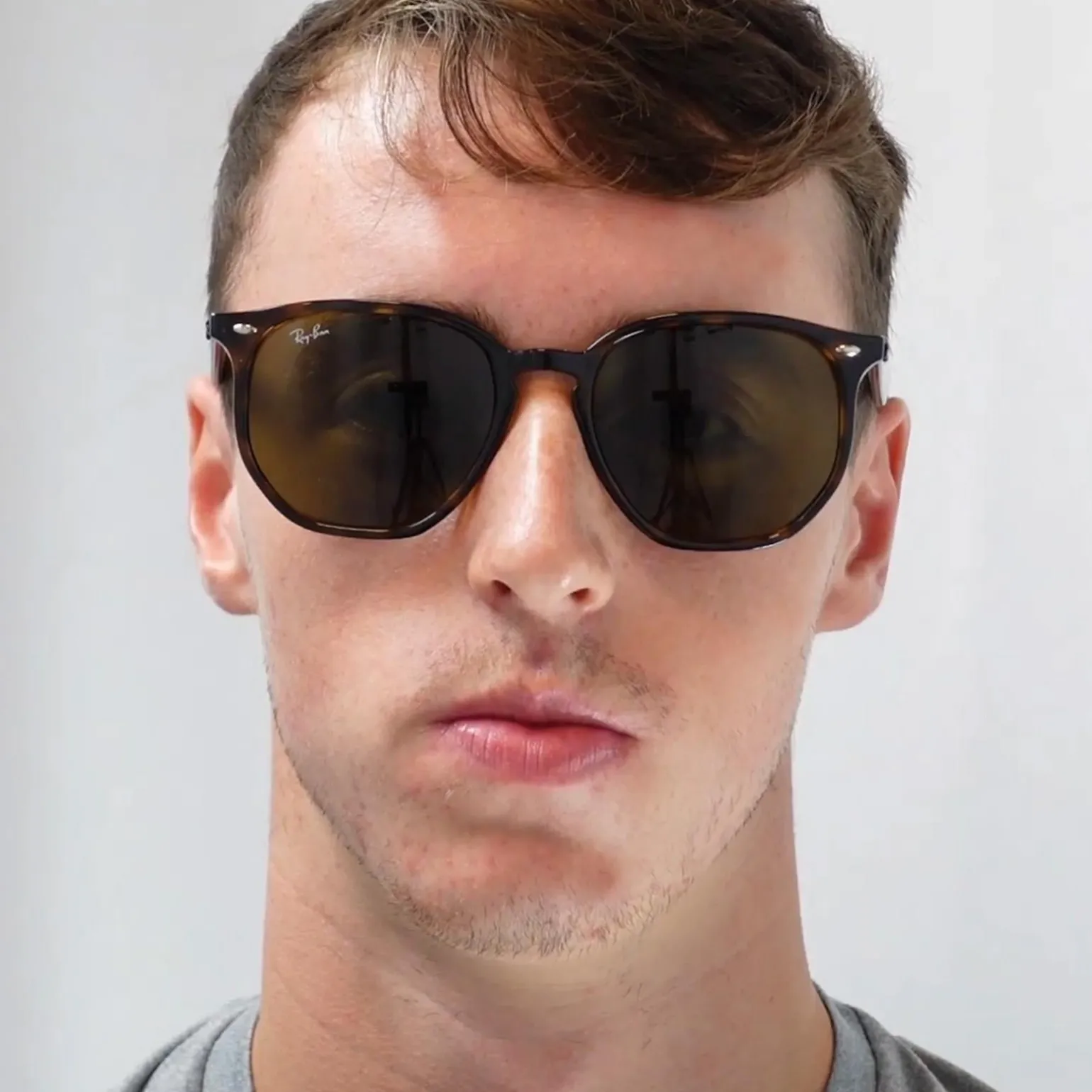Ray-Ban Sunglasses RB4306 820/73 Striped Red Havana Dark Brown
