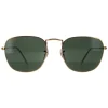 Ray-Ban Sunglasses RB3857 Frank 919631 Gold G-15 Green