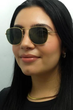 Ray-Ban Sunglasses RB3857 Frank 919631 Gold G-15 Green