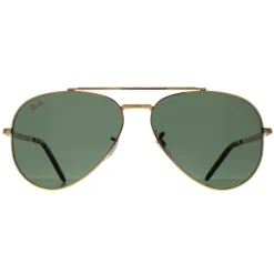 Ray-Ban Sunglasses RB3625 New Aviator 919631 Polished Gold Green